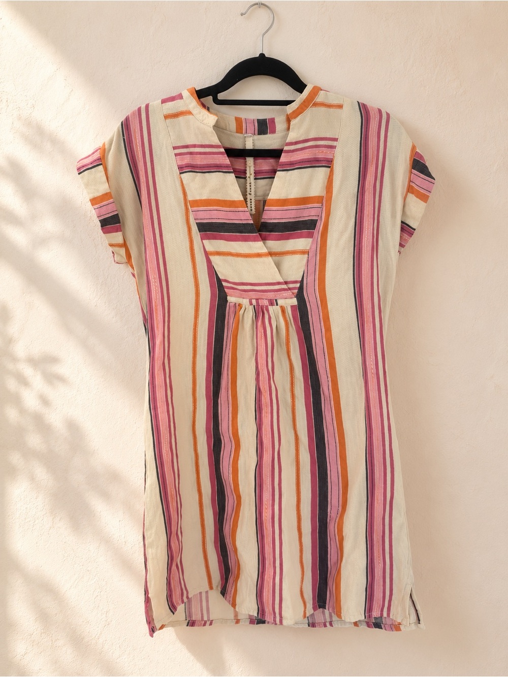 Uncle Frank Striped Cotton Shift Dress - Size XS